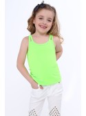 Girls\' T-shirt with double straps fluo green NDZ7772 - Online store - Boutique